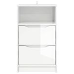 Casa si Gradina - Mobilier - Comode si corpuri - Noptiere - Noptiere cu sertar 2 pcs Alb lucios 40 x 30 x 467 cm - Infinity.ro