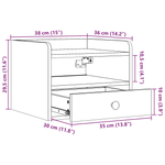 Casa si Gradina - Mobilier - Comode si corpuri - Noptiere - Noptiere cu sertar Pe perete 2 pcs Maro ceruit 38 x 36 x 29.5 cm - Infinity.ro