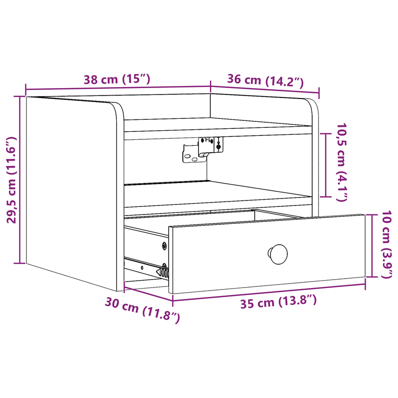 Casa si Gradina - Mobilier - Comode si corpuri - Noptiere - Noptiere cu sertar Pe perete 2 pcs Maro ceruit 38 x 36 x 29.5 cm - Infinity.ro