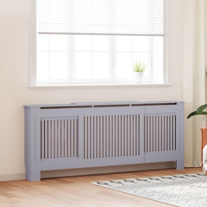 Casa si Gradina - Termice - Calorifere si accesorii - Accesorii calorifere - Masca pentru radiator 2 pcs Gri (142-205) x 20.5 x 81.5 cm - Infinity.ro