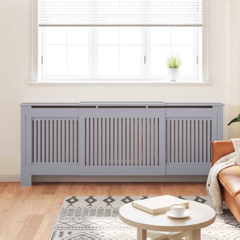 Casa si Gradina - Termice - Calorifere si accesorii - Accesorii calorifere - Masca pentru radiator 2 pcs Gri (142-205) x 20.5 x 81.5 cm - Infinity.ro
