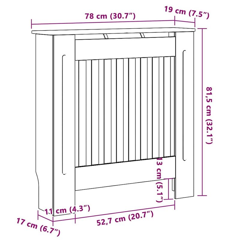 Casa si Gradina - Termice - Calorifere si accesorii - Accesorii calorifere - Masca pentru radiator 2 pcs Maro 78 x 19 x 81.5 cm - Infinity.ro