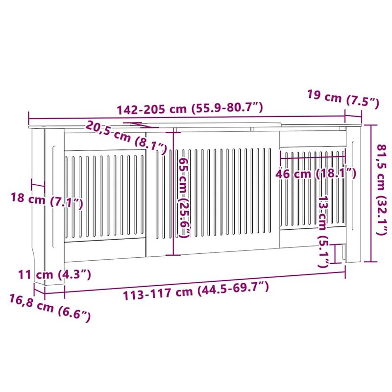 Casa si Gradina - Termice - Calorifere si accesorii - Accesorii calorifere - Masca pentru radiator 2 pcs Alb (142-205) x 20.5 x 81.5 cm - Infinity.ro