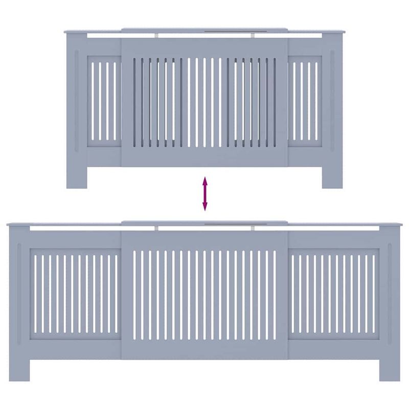 Casa si Gradina - Termice - Calorifere si accesorii - Accesorii calorifere - Masca pentru radiator 2 pcs Gri (142-205) x 20.5 x 81.5 cm - Infinity.ro