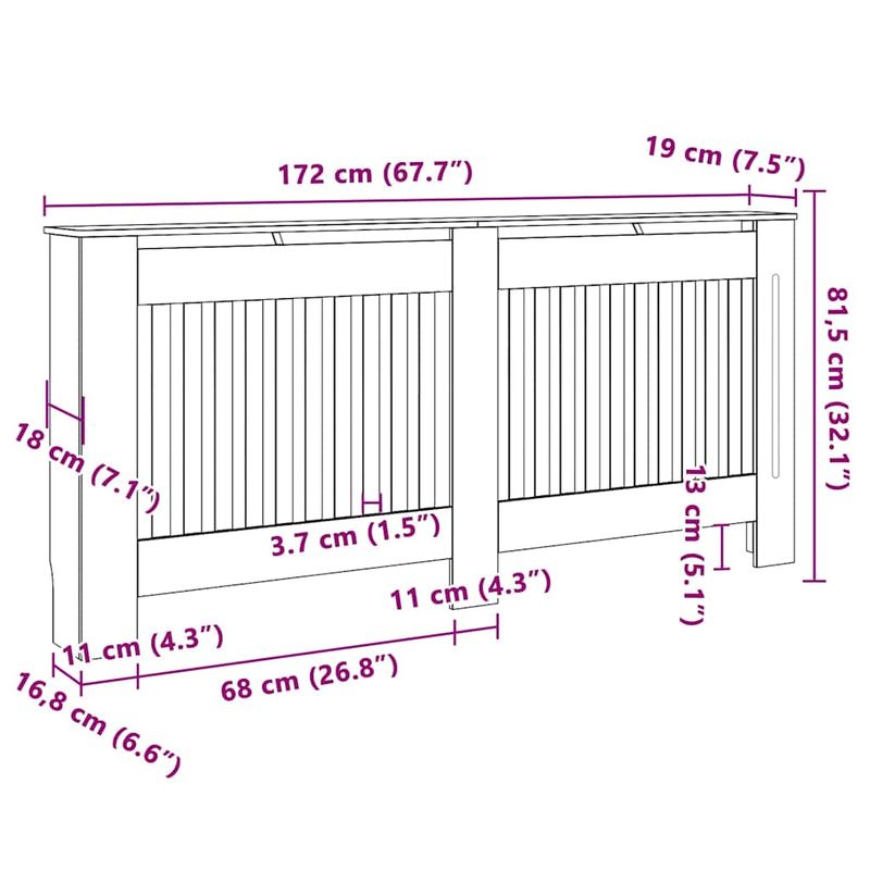 Casa si Gradina - Termice - Calorifere si accesorii - Accesorii calorifere - Masca pentru radiator 2 pcs Negru 172 x 19 x 81.5 cm - Infinity.ro