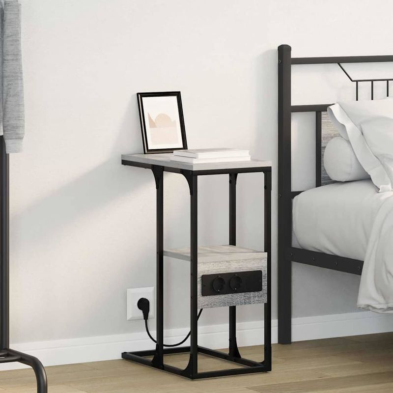 Casa si Gradina - Mobilier - Comode si corpuri - Noptiere - Noptiera cu sertar sonoma gri 41.5 x 26 x 60.5 cm Lemn compozit - Infinity.ro