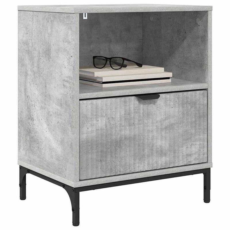 Casa si Gradina - Mobilier - Comode si corpuri - Noptiere - Noptiera cu sertar Gri beton 49 x 36 x 61 cm Lemn compozit - Infinity.ro