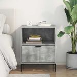 Casa si Gradina - Mobilier - Comode si corpuri - Noptiere - Noptiera cu sertar Gri beton 49 x 36 x 61 cm Lemn compozit - Infinity.ro