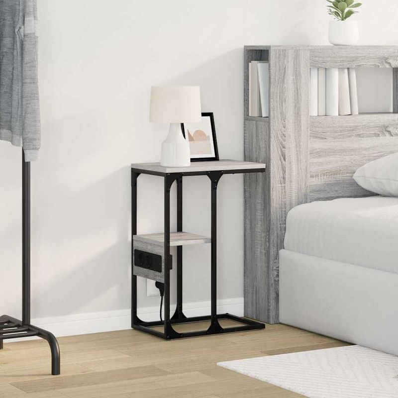 Casa si Gradina - Mobilier - Comode si corpuri - Noptiere - Noptiera cu sertar sonoma gri 41.5 x 26 x 60.5 cm Lemn compozit - Infinity.ro