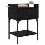 Casa si Gradina - Mobilier - Comode si corpuri - Noptiere - Noptiera cu sertar Stejar negru 40 x 29 x 60 cm Lemn compozit - Infinity.ro
