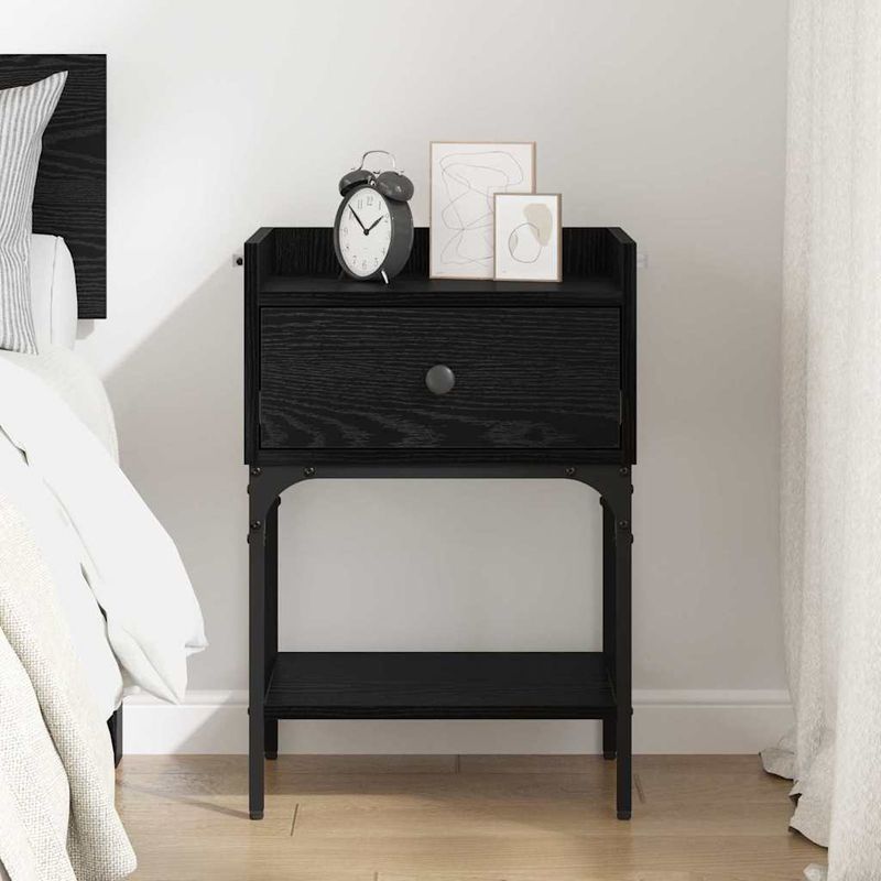 Casa si Gradina - Mobilier - Comode si corpuri - Noptiere - Noptiera cu sertar Stejar negru 40 x 29 x 60 cm Lemn compozit - Infinity.ro