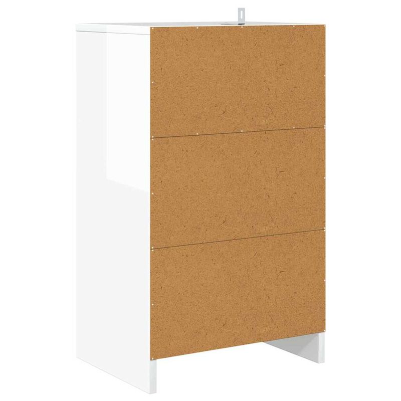 Casa si Gradina - Mobilier - Comode si corpuri - Noptiere - Noptiera cu sertar Alb lucios 40 x 30 x 467 cm Lemn compozit - Infinity.ro