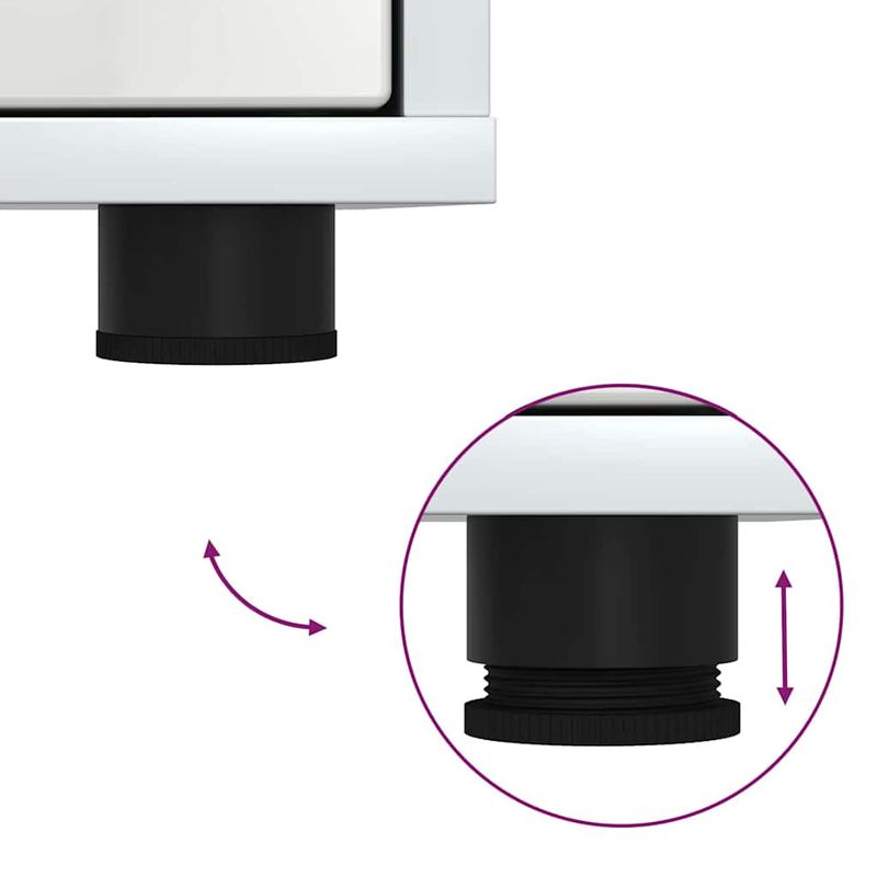 Casa si Gradina - Mobilier - Comode si corpuri - Noptiere - Noptiera cu sertar Alb lucios 30,5 x 30 x 43 cm Lemn compozit - Infinity.ro