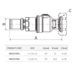 Casa si Gradina - Sanitare - Instalatii hidro - Fitinguri - Robinet cu bila semiolandez Giacomini RM252Y003, 1" x (16x2), cu racorduri prin presare, alama - Infinity.ro
