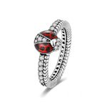 Fashion, accesorii si bijuterii - Femei - Bijuterii femei - Inele femei - Inel Diora, model Buburuză cu Pietre Strălucitoare - 9 - Infinity.ro