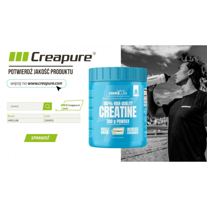 Ingrijire personala si Cosmetice - Sanatate si wellness - Suplimente alimentare - Alte suplimente alimentare - 100% Creapure Creatine - 300 grame - Fara aroma, Hiro.Lab - Infinity.ro