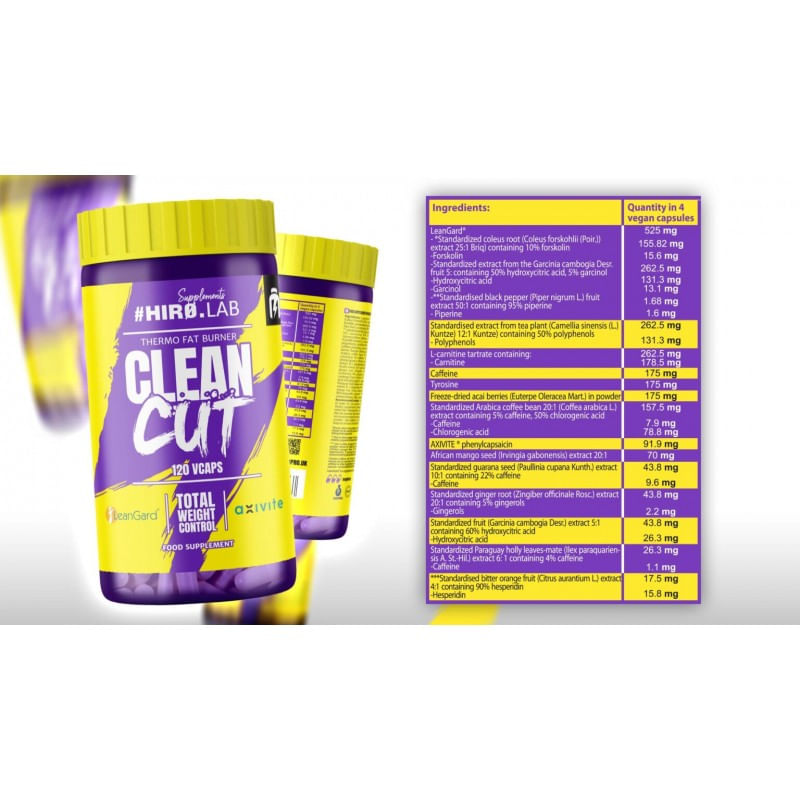 Ingrijire personala si Cosmetice - Sanatate si wellness - Suplimente alimentare - Alte suplimente alimentare - Clean Cut – 120 Capsule, Hiro.Lab - Infinity.ro