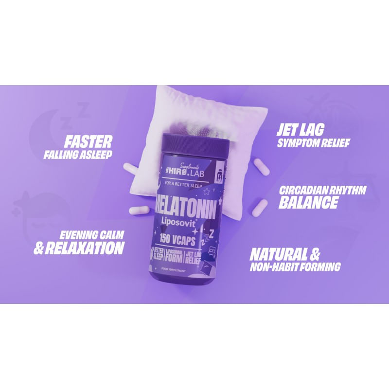 Ingrijire personala si Cosmetice - Sanatate si wellness - Suplimente alimentare - Alte suplimente alimentare - Melatonin Liposovit - 150 Capsule, Hiro.Lab - Infinity.ro
