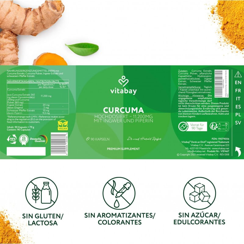 Ingrijire personala si Cosmetice - Sanatate si wellness - Suplimente alimentare - Alte suplimente alimentare - Curcuma Extract - 90 Capsule vegane, Vitabay - Infinity.ro
