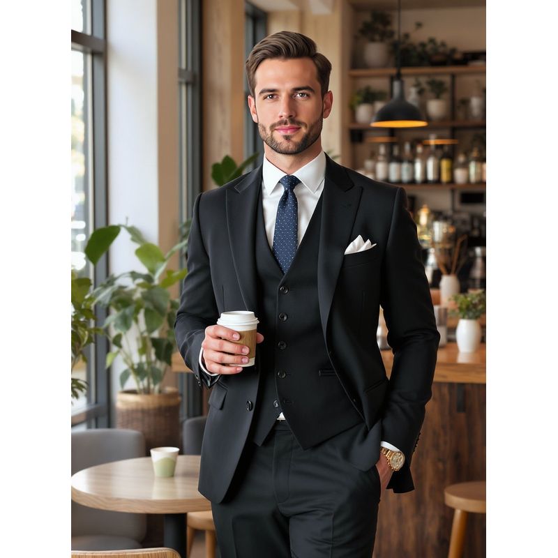 Fashion, accesorii si bijuterii - Barbati - Imbracaminte - Costume barbati - Costum barbati Mbrands cu 3 piese, inchidere 1 nasture EU S/57-65kg/170-180 - Infinity.ro