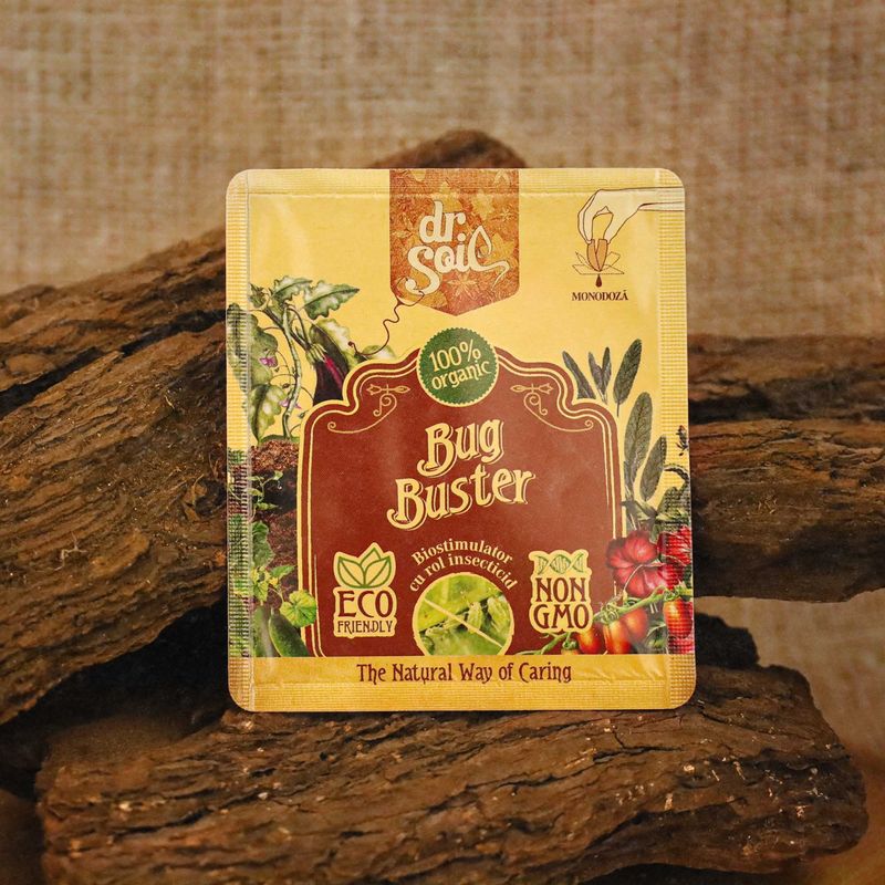 Casa si Gradina - Gradinarit si plante - Intretinere gradina - Pamant flori, ingrasaminte si pesticide - Dr.Soil BUG BUSTER, biostimulator cu rol insecticid, monodoza de 10ml pentru 1L de solutie pentru pulverizat - Infinity.ro