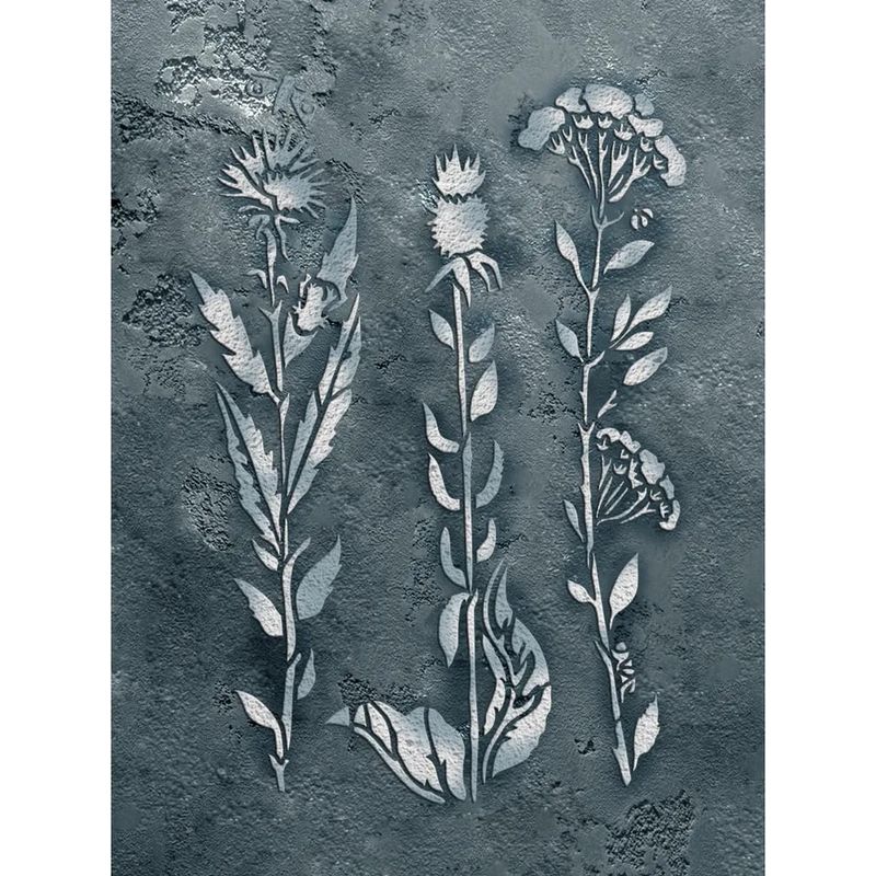 Casa si Gradina - Decoratiuni - DIY - Sabloane decorative pereti - Sablon Perete vopsire, tencuiala model Flori Salbatice "Ciulinii Baraganului" MXSP7653 390x590mm - Infinity.ro