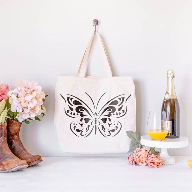 Casa si Gradina - Decoratiuni - DIY - Sabloane decorative pereti - Sablon Perete vopsire, tencuiala 0.7mm Fluture model MXSP7436, 500 x 500 mm - Infinity.ro