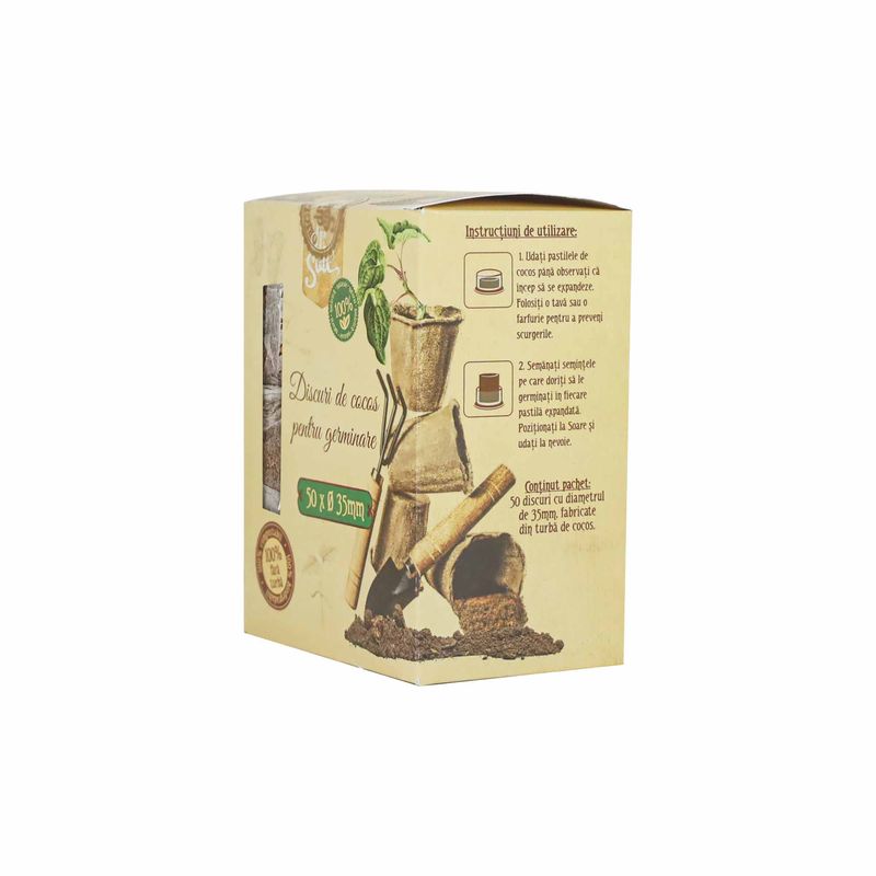 Casa si Gradina - Gradinarit si plante - Intretinere gradina - Pamant flori, ingrasaminte si pesticide - Set 50 pastile de cocos pentru germinare cu diametrul de 35 mm, ideale pentru rasadnite - Infinity.ro