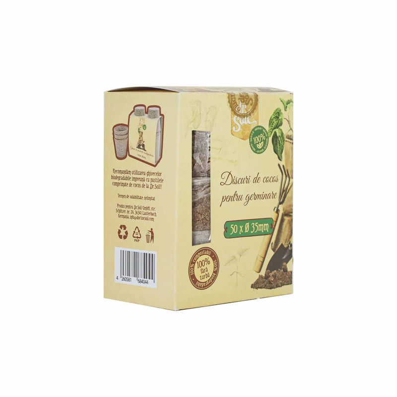Casa si Gradina - Gradinarit si plante - Intretinere gradina - Pamant flori, ingrasaminte si pesticide - Set 50 pastile de cocos pentru germinare cu diametrul de 35 mm, ideale pentru rasadnite - Infinity.ro