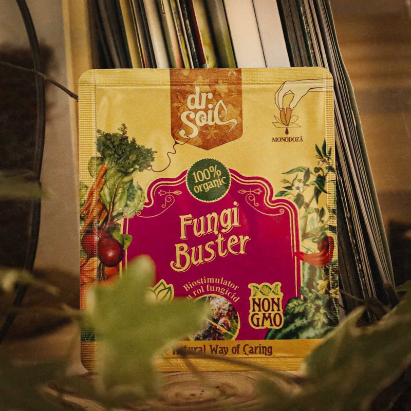 Casa si Gradina - Gradinarit si plante - Intretinere gradina - Pamant flori, ingrasaminte si pesticide - Dr.Soil FUNGI BUSTER, biostimulator cu rol fungicid, monodoza de 10ml pentru 1L de solutie pentru pulverizat - Infinity.ro