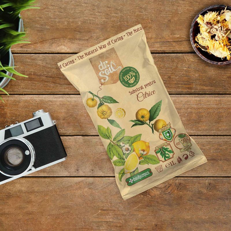 Casa si Gradina - Gradinarit si plante - Intretinere gradina - Pamant flori, ingrasaminte si pesticide - Substrat natural Dr.Soil pentru citrice la punga de 1L - Infinity.ro