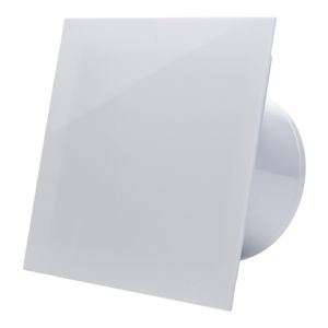 Ventilator de baie Ecovent DECORA, Ø100, Super Silent, Plexiglas, Clapeta antiretur, Debit 93 m3/h, Garantie 5 ani, Alb