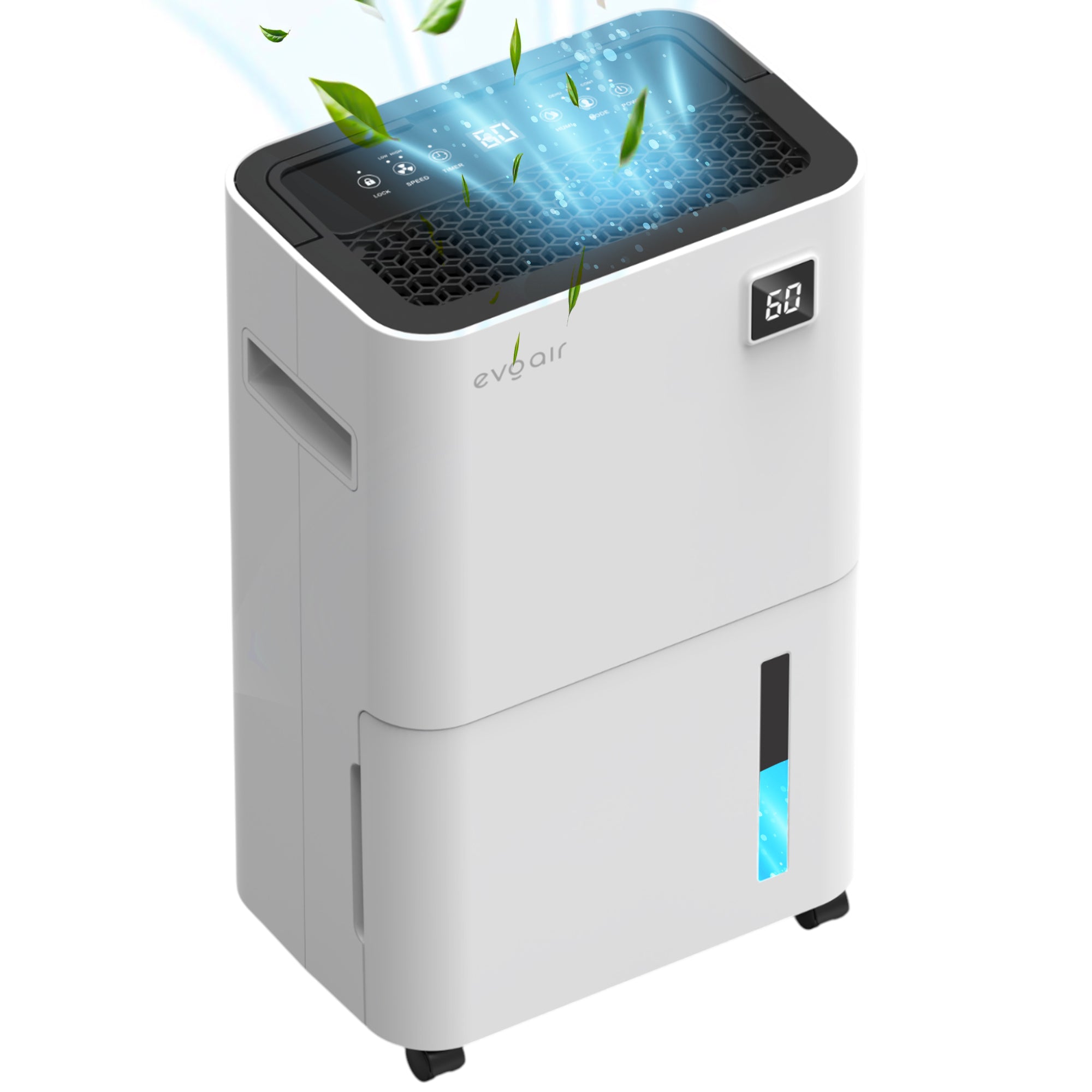 Dezumidificator Evoair, OptiDry 20, 20l/24h, Senzor de Umiditate, Functie Memorie, Uscare Rufe, Rezervor 2l, Alb