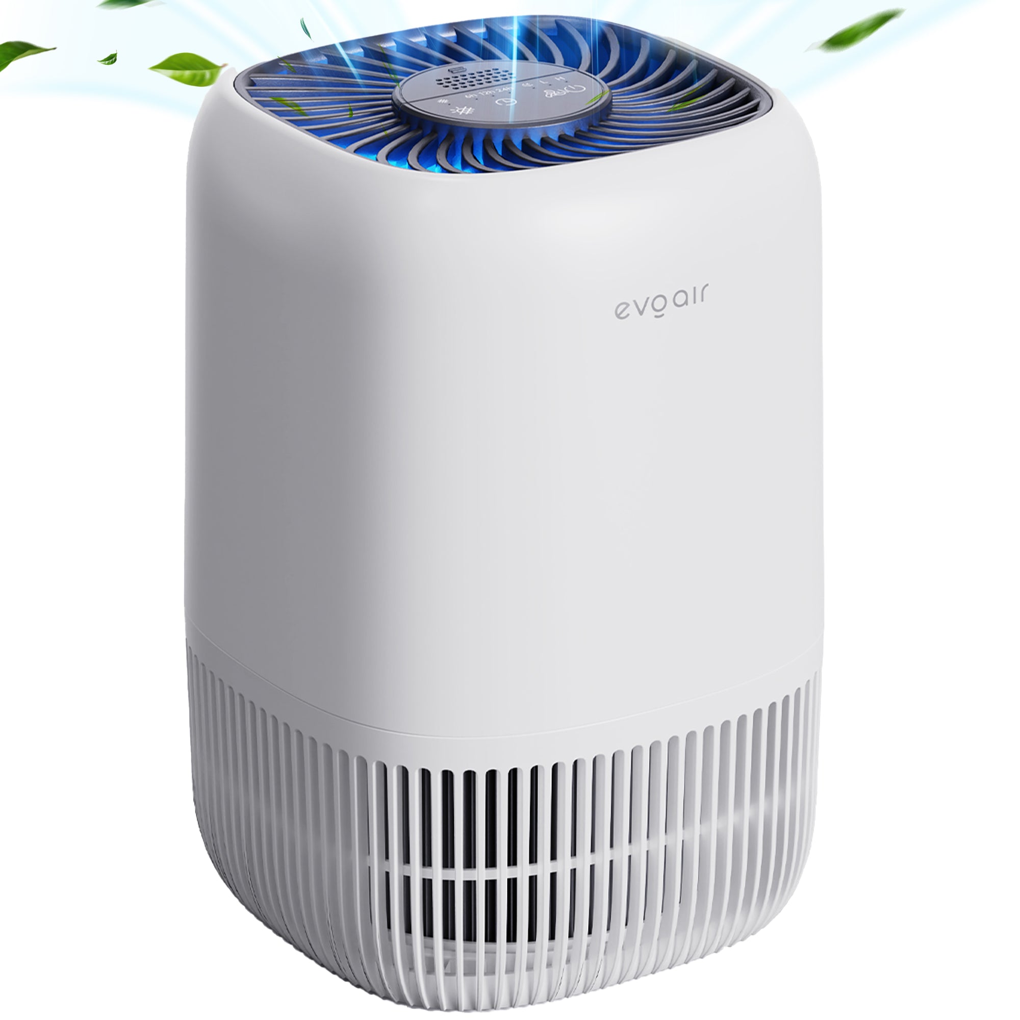 Purificator de aer Evoair Nuvia, True HEPA, 3 viteze, Mod Noapte, Aromaterapie, Lumina Ambientala, Timer, Alb