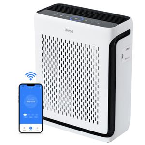 Purificator de aer Smart Levoit Vital 100S Wi-Fi, True HEPA, CADR 243 m3/h, 23 dB, Mod Auto, Alb
