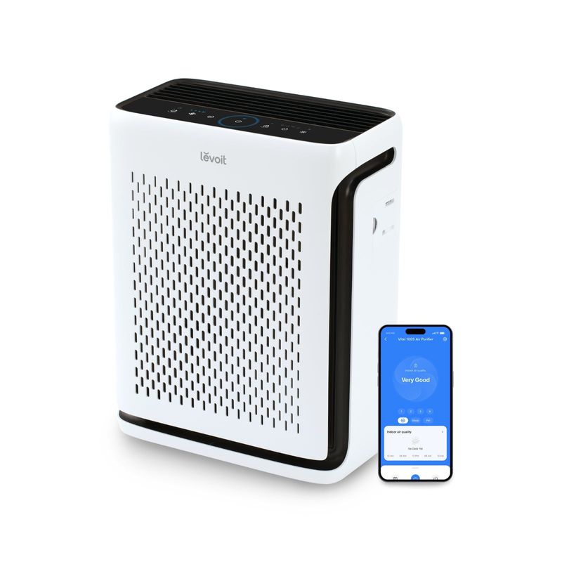 Electronice si Electrocasnice - Climatizare si sisteme de incalzire - Aparate filtrare aer - Purificatoare de aer - Purificator de aer Smart Levoit Vital 100S Wi-Fi, True HEPA, CADR 243 m3/h, 23 dB, Mod Auto, Alb - Infinity.ro