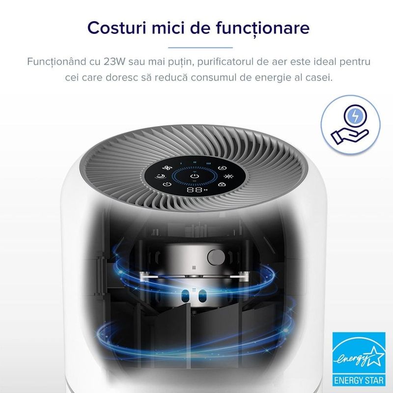 Electronice si Electrocasnice - Climatizare si sisteme de incalzire - Aparate filtrare aer - Purificatoare de aer - Purificator de aer Smart Levoit Core 300S Wi-Fi, True HEPA, Senzor Calitate Aer, Mod Auto, Alb - Infinity.ro