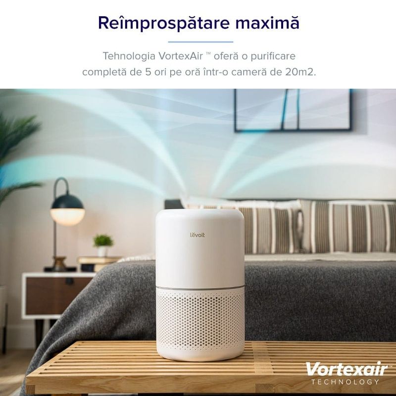 Electronice si Electrocasnice - Climatizare si sisteme de incalzire - Aparate filtrare aer - Purificatoare de aer - Purificator de aer Smart Levoit Core 300S Wi-Fi, True HEPA, Senzor Calitate Aer, Mod Auto, Alb - Infinity.ro