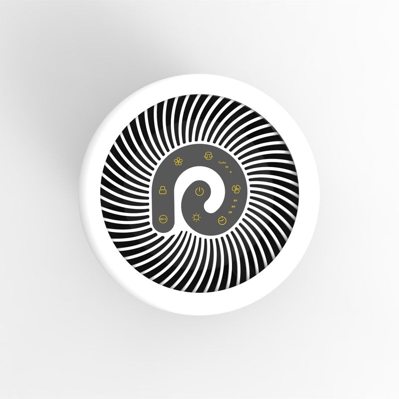 Electronice si Electrocasnice - Climatizare si sisteme de incalzire - Aparate filtrare aer - Purificatoare de aer - Purificator de aer Evoair, YuvoSpin, Lampa UV-C, True Hepa, Functie Polen/Animale, Mod Noapte, Lumina Ambientala, Alb - Infinity.ro