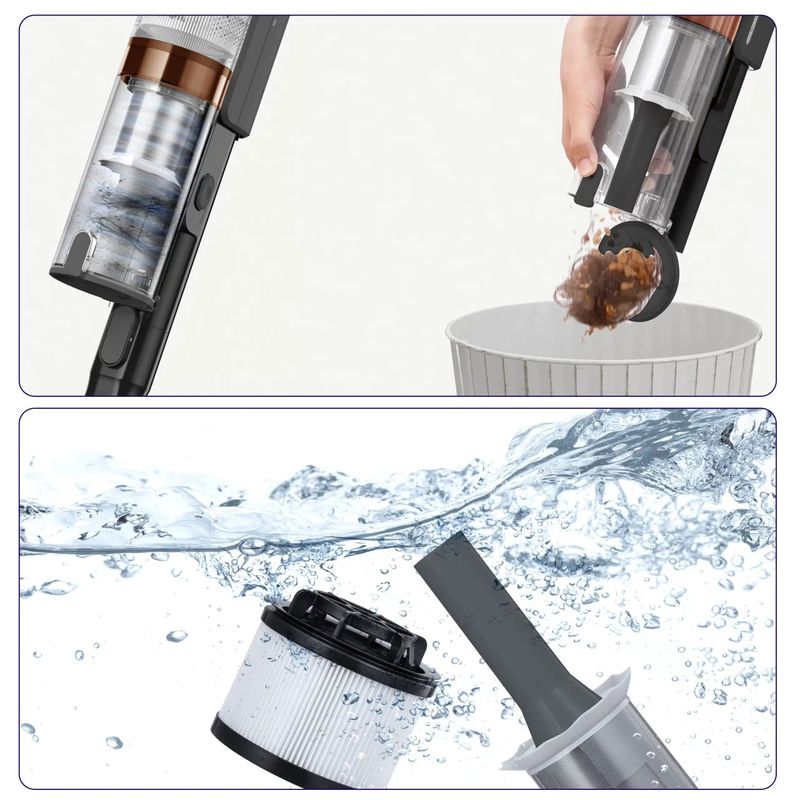 Electronice si Electrocasnice - Ingrijirea locuintei - Aspiratoare - Aspirator vertical fara fir LEVOIT V200, Autonomie 50 Min, Iluminare LED, 180W, Container 0.75 L, Filtru HEPA 5 Stadii - Infinity.ro