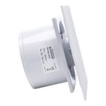 Casa si Gradina - Sanitare - Suporturi si accesorii baie - Sisteme de ventilatie - Ventilator de baie Ecovent DECORA, Ø125, Super Silent,Plexiglas, Clapeta antiretur, Debit 140 m3/h, Garantie 5 ani, Alb - Infinity.ro