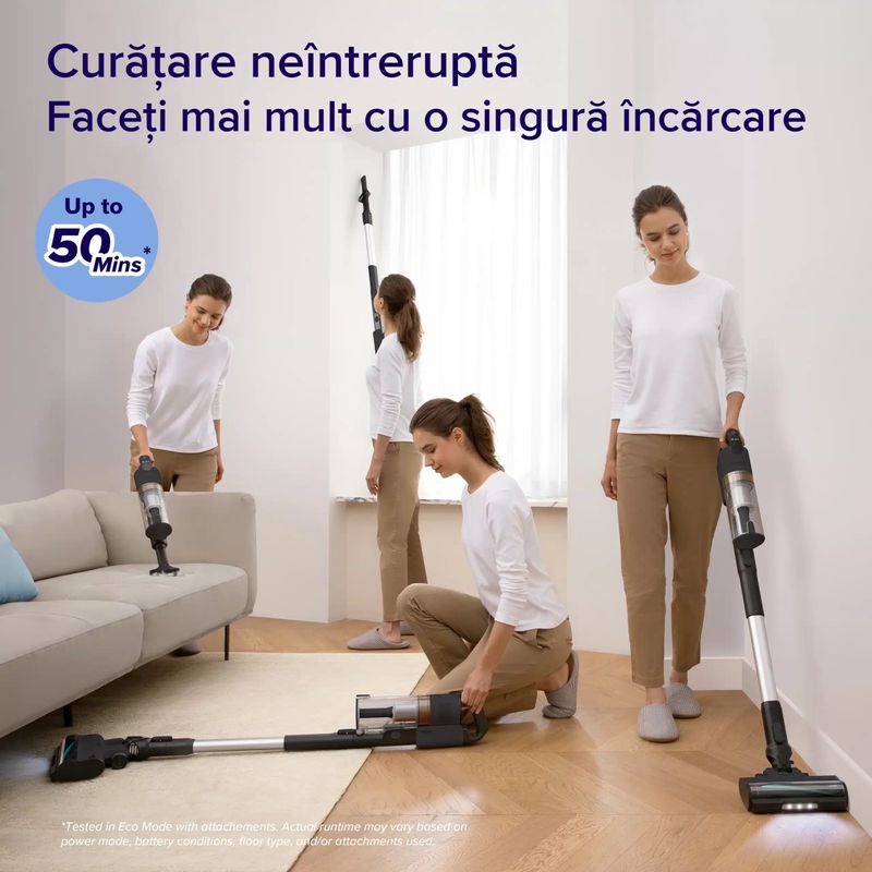 Electronice si Electrocasnice - Ingrijirea locuintei - Aspiratoare - Aspirator vertical fara fir LEVOIT V200, Autonomie 50 Min, Iluminare LED, 180W, Container 0.75 L, Filtru HEPA 5 Stadii - Infinity.ro