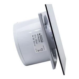Ventilator de baie Ecovent DECORA, Ø125, Super Silent,Plexiglas, Clapeta antiretur, 140 m3/h, Garantie 5 ani, Negru Mat