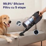 Electronice si Electrocasnice - Ingrijirea locuintei - Aspiratoare - Aspirator vertical fara fir LEVOIT V200, Autonomie 50 Min, Iluminare LED, 180W, Container 0.75 L, Filtru HEPA 5 Stadii - Infinity.ro