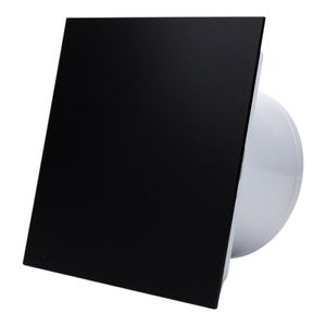 Ventilator de baie Ecovent DECORA, Ø100, Super Silent, Plexiglas, Clapeta antiretur, 93 m3/h, Garantie 5 ani, Negru Mat