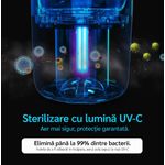 Electronice si Electrocasnice - Climatizare si sisteme de incalzire - Aparate filtrare aer - Purificatoare de aer - Purificator de aer Evoair, YuvoSpin, Lampa UV-C, True Hepa, Functie Polen/Animale, Mod Noapte, Lumina Ambientala, Alb - Infinity.ro