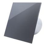 Casa si Gradina - Sanitare - Suporturi si accesorii baie - Sisteme de ventilatie - Ventilator de baie Ecovent DECORA, Ø125, Super Silent, Plexiglas, Clapeta antiretur, Debit 140 m3/h, Garantie 5 ani, Gri - Infinity.ro