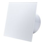 Casa si Gradina - Sanitare - Suporturi si accesorii baie - Sisteme de ventilatie - Ventilator de baie Ecovent DECORA SMART, Ø100,Silent, Senzor Umiditate, Timer, sticla, Clapeta antiretur,93 m3/h, Alb - Infinity.ro