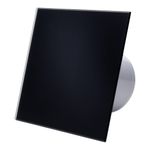 Casa si Gradina - Sanitare - Suporturi si accesorii baie - Sisteme de ventilatie - Ventilator baie Ecovent DECORA SMART,Ø125,Silent, Senzor Umiditate, Timer, sticla, Clapeta antiretur, 140 m3/h,Negru Mat - Infinity.ro