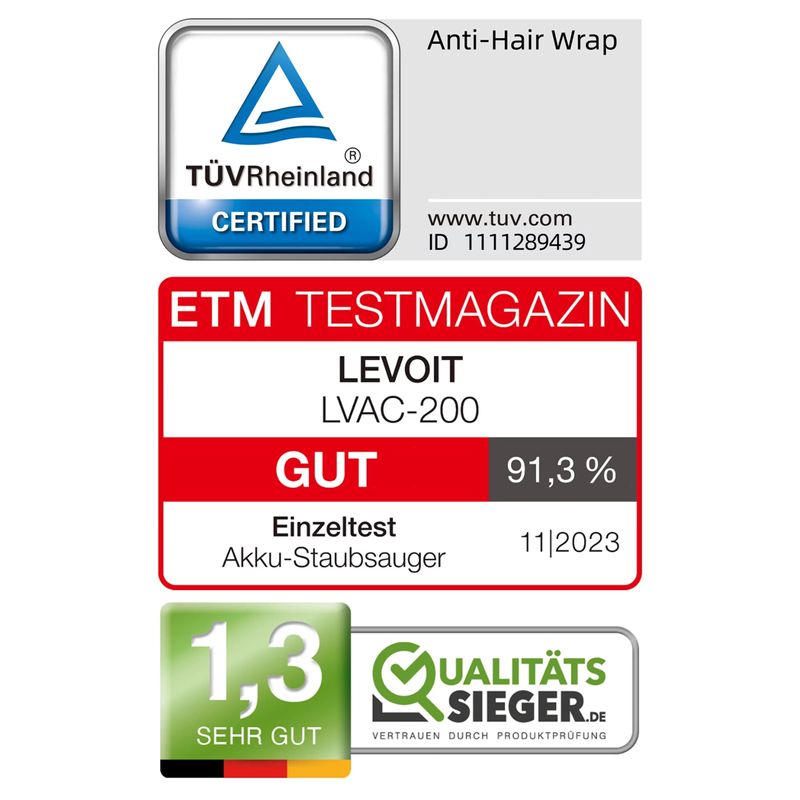 Electronice si Electrocasnice - Ingrijirea locuintei - Aspiratoare - Aspirator vertical fara fir LEVOIT V200, Autonomie 50 Min, Iluminare LED, 180W, Container 0.75 L, Filtru HEPA 5 Stadii - Infinity.ro